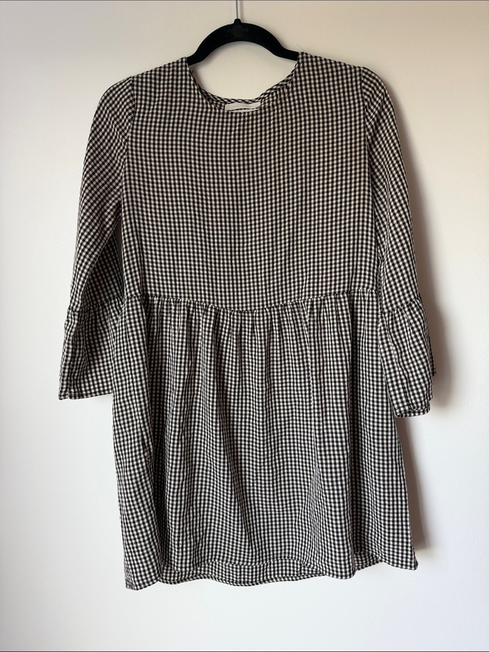 Urban Outfitters Black and White Gingham Midi Dress